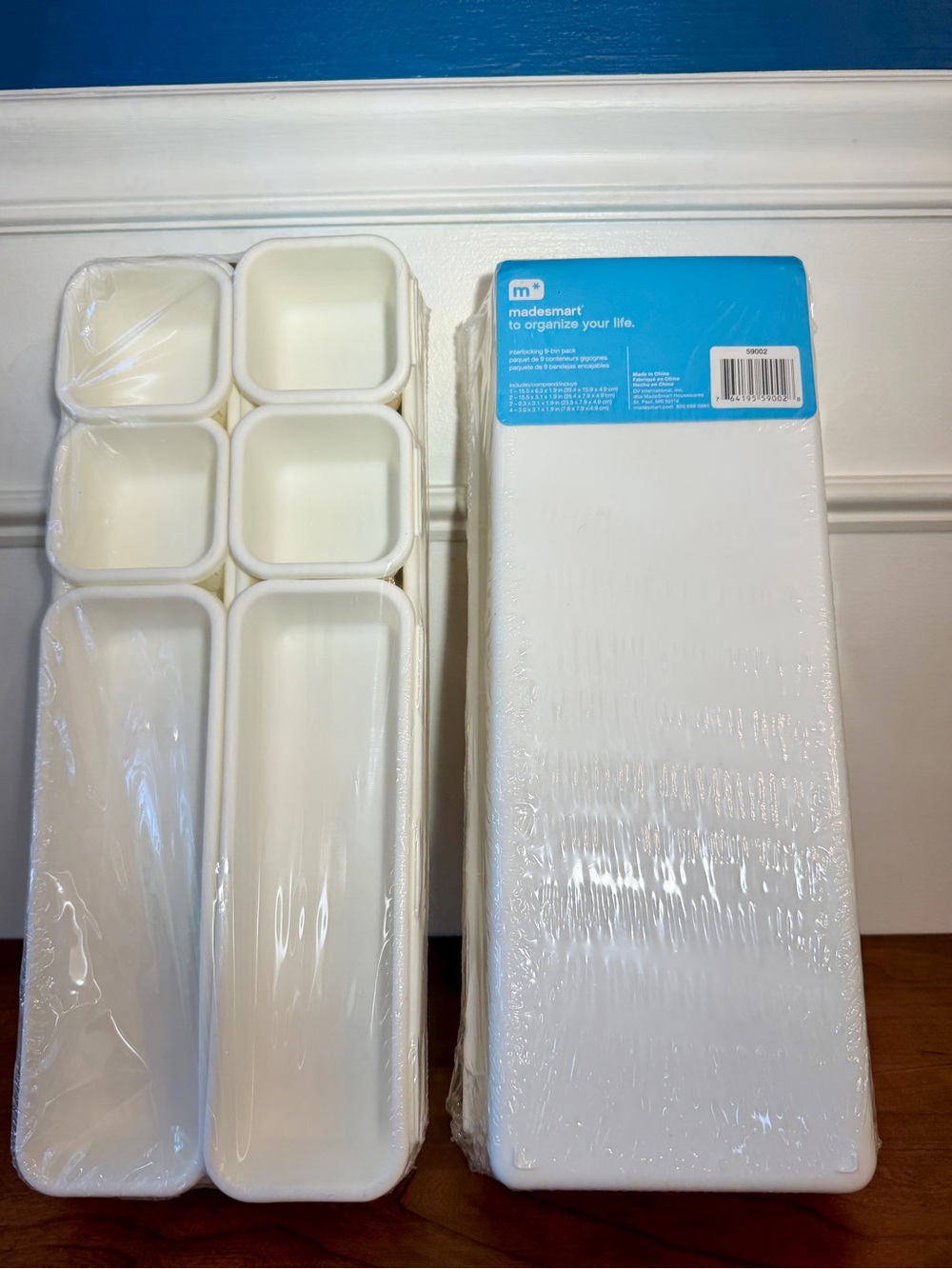 Madesmart White Plastic Drawer 9-piece Organizer Set, set of 2